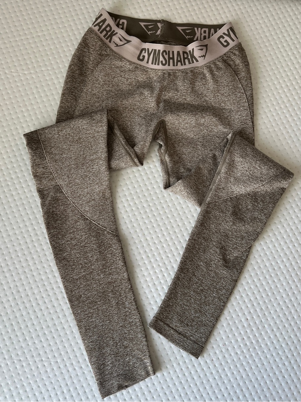 Gymshark Flex Leggings Women Small Olive Green Marl Low Rise Workout Athleisure